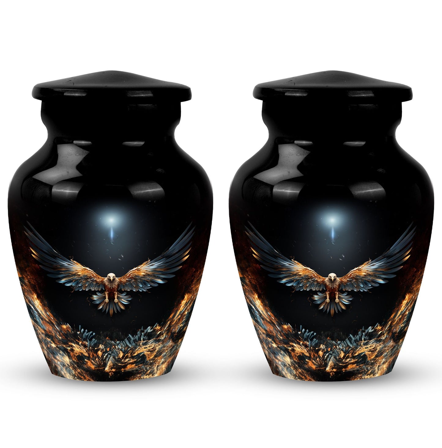 Large Classic Aluminum Eagle Urn for ashes.