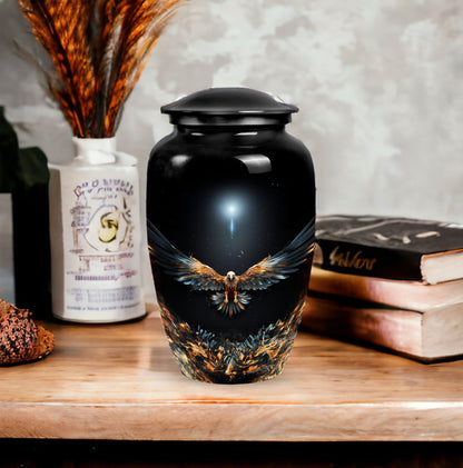 Large Classic Aluminum Eagle Urn for ashes.