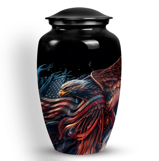 Classic eagle urn made of aluminium for ashes