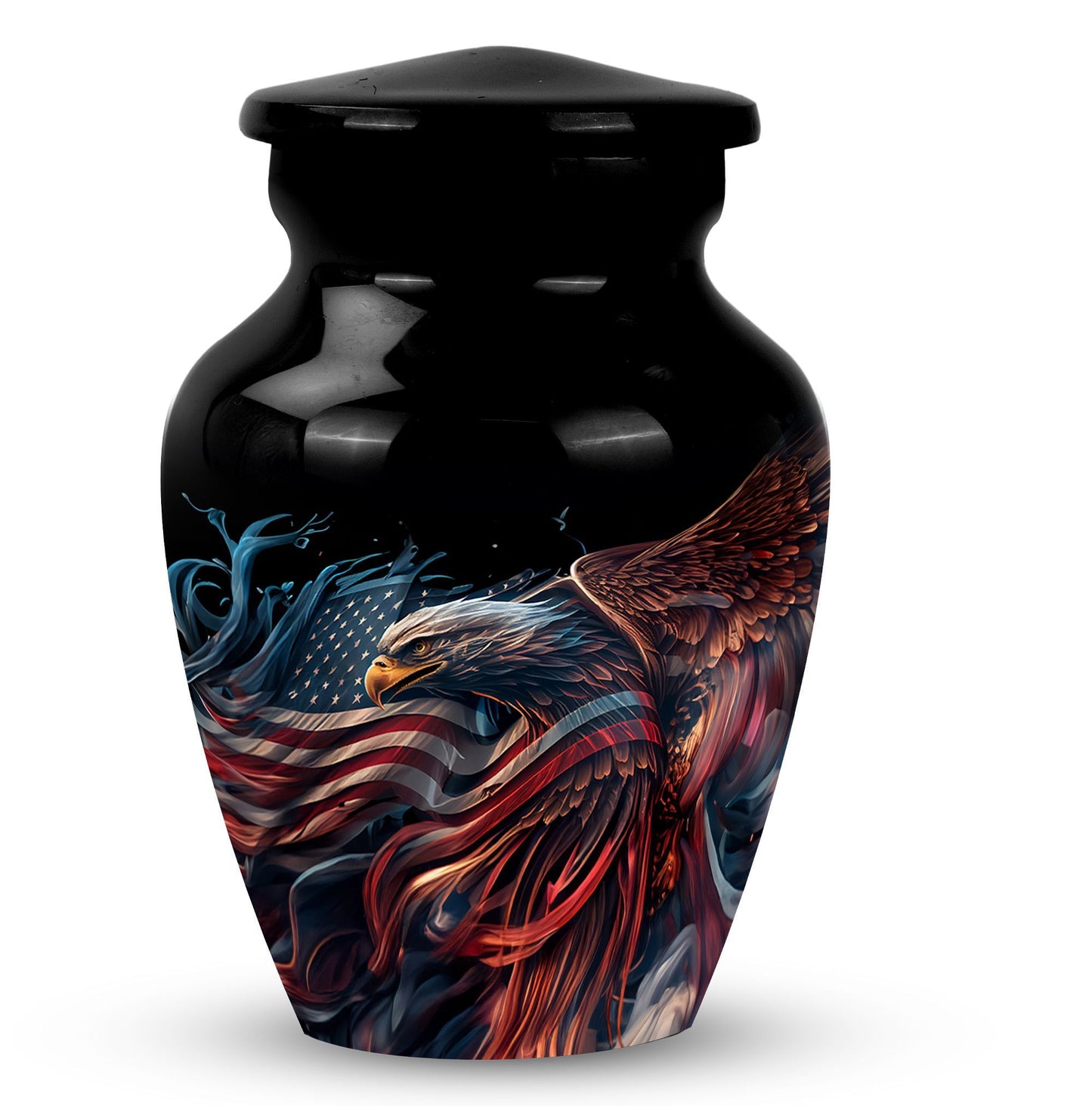 Classic eagle urn made of aluminium for ashes
