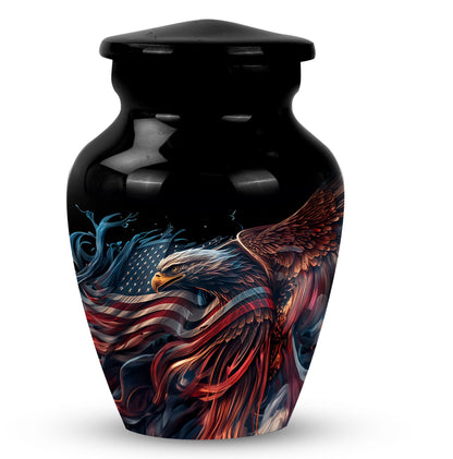 Classic eagle urn made of aluminium for ashes