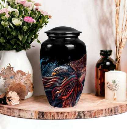 Classic eagle urn made of aluminium for ashes