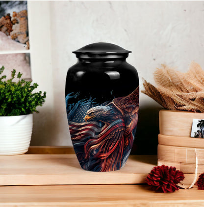 Classic eagle urn made of aluminium for ashes