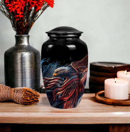 Classic eagle urn made of aluminium for ashes