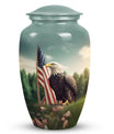 Large eagle cremation urn, personalised aluminium urn.