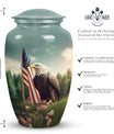 Large eagle cremation urn, personalised aluminium urn.