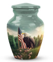 Large eagle cremation urn, personalised aluminium urn.