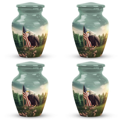Large eagle cremation urn, personalised aluminium urn.