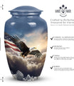 Eagle Memorial Urn for ashes, classic aluminum design