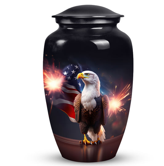 Classic Eagle Urn for Ashes, personalized engraved names.