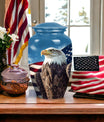 Classic Eagle Urn for ashes, 3-inch aluminium cremation urn.