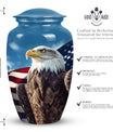 Classic Eagle Urn for ashes, 3-inch aluminium cremation urn.