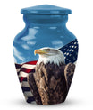 Classic Eagle Urn for ashes, 3-inch aluminium cremation urn.
