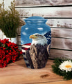 Classic Eagle Urn for ashes, 3-inch aluminium cremation urn.