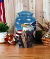 Classic Eagle Urn for ashes, 3-inch aluminium cremation urn.