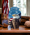 Classic Eagle Urn for ashes, 3-inch aluminium cremation urn.