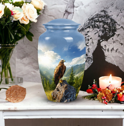 3-Inch Eagle Memorial Urn, Aluminium Large Urn
