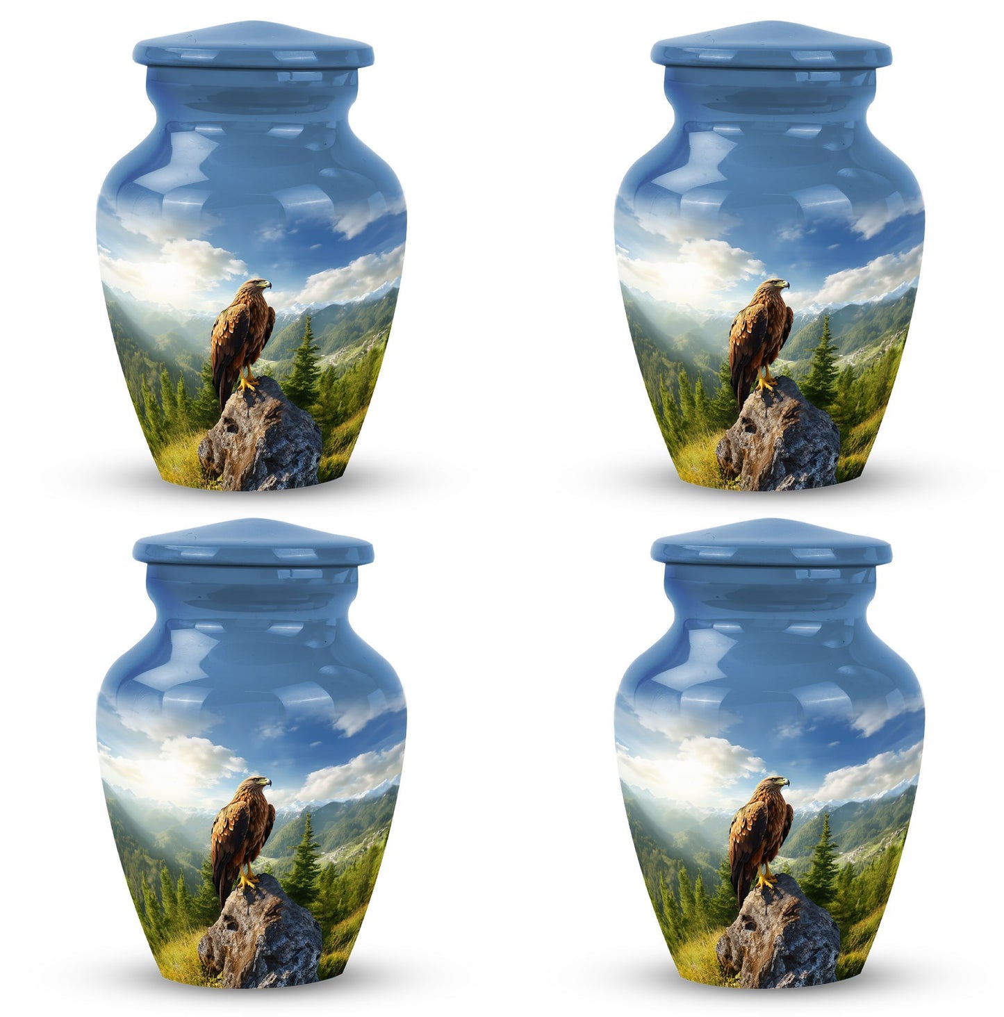 3-Inch Eagle Memorial Urn, Aluminium Large Urn