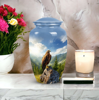 3-Inch Eagle Memorial Urn, Aluminium Large Urn