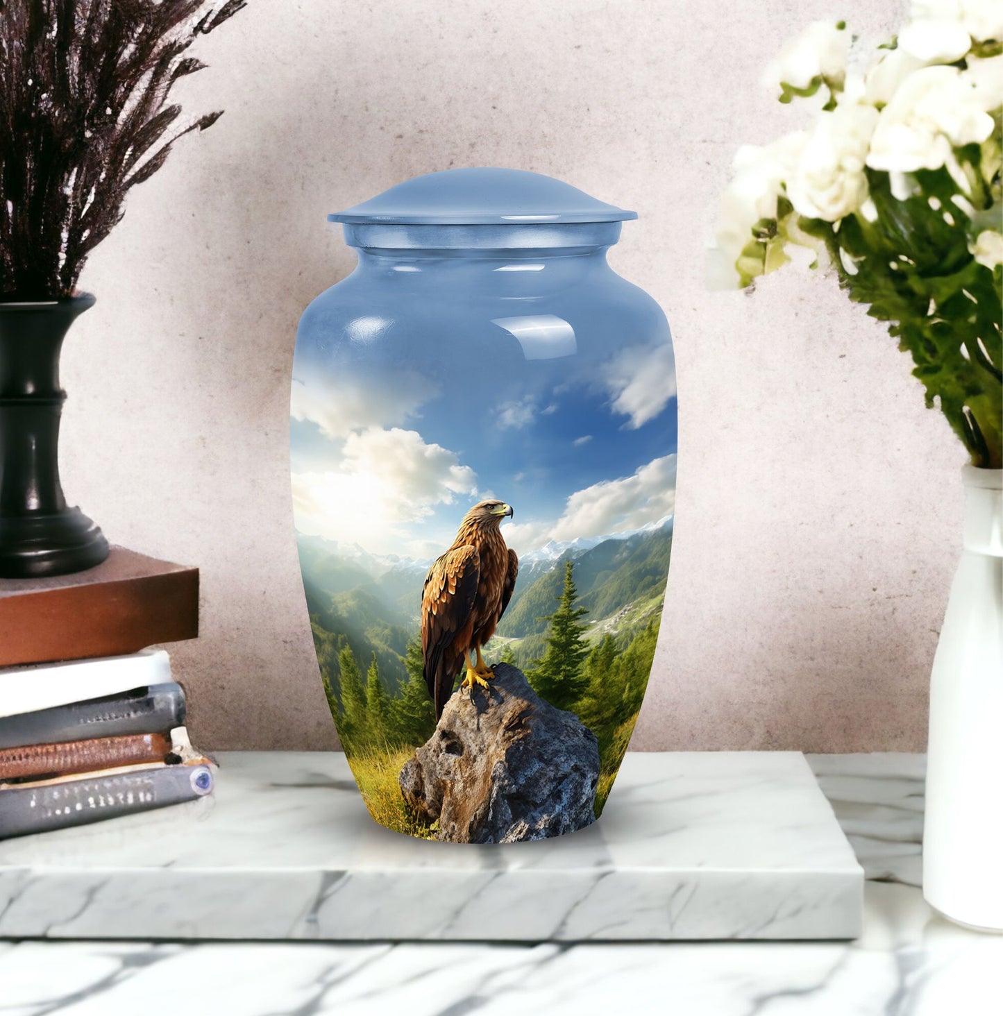 3-Inch Eagle Memorial Urn, Aluminium Large Urn