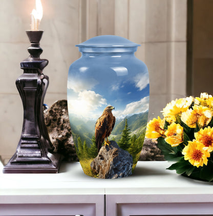 3-Inch Eagle Memorial Urn, Aluminium Large Urn