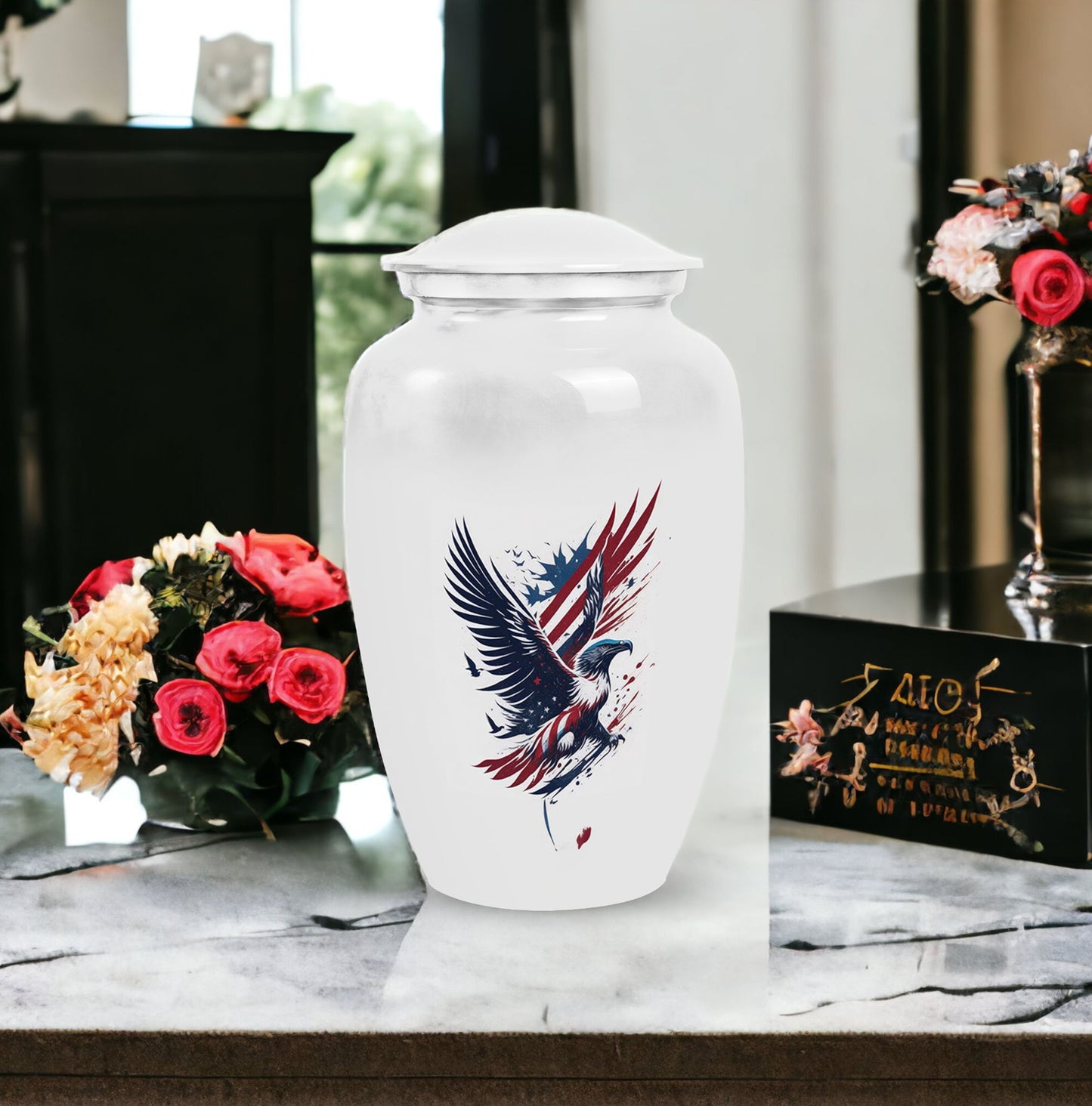 Classic Eagle Urn, decorative memorial gift for ashes