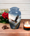 Eagle Cremation Urn, 3-inch classic Aluminium urn,