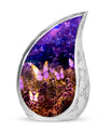 Classic pink butterfly cremation urn, personalize with engraved names.