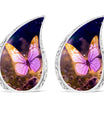 Classic pink butterfly cremation urn, personalize with engraved names.