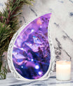 Purple butterfly urn, 3-inch classic design.