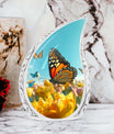 Butterflies Cremation Urn, classic Aluminium urn for ashes.