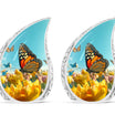 Butterflies Cremation Urn, classic Aluminium urn for ashes.