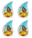 Butterflies Cremation Urn, classic Aluminium urn for ashes.