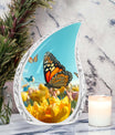 Butterflies Cremation Urn, classic Aluminium urn for ashes.