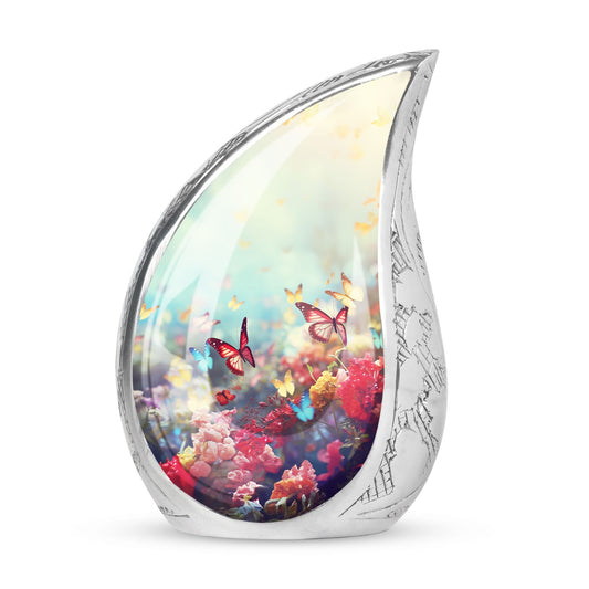 Colorful Butterflies 3-inch Classic Urn for Human Ashes.