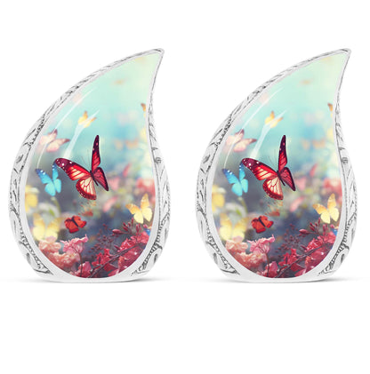 Colorful Butterflies 3-inch Classic Urn for Human Ashes.