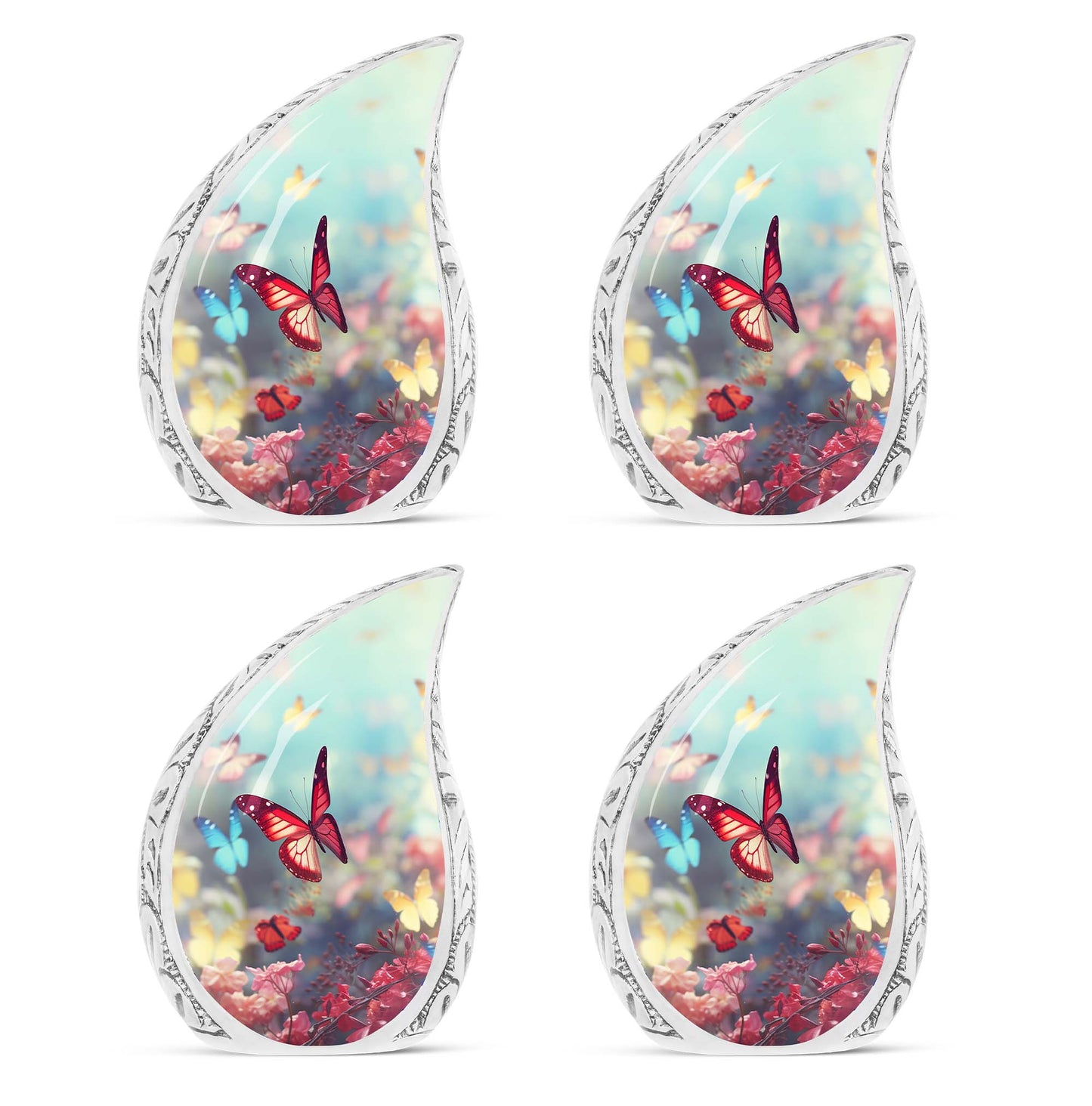Colorful Butterflies 3-inch Classic Urn for Human Ashes.