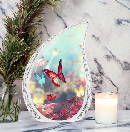 Colorful Butterflies 3-inch Classic Urn for Human Ashes.