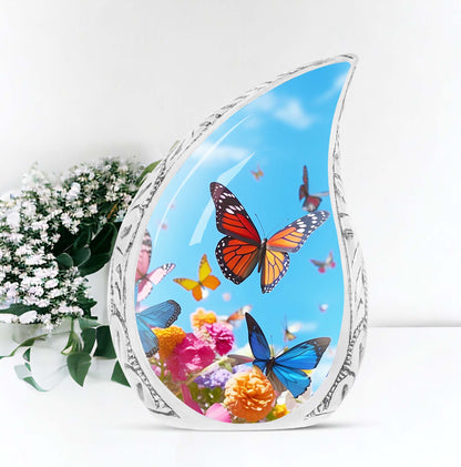 Classic 3-inch colorful butterfly urn