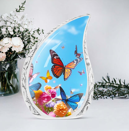 Classic 3-inch colorful butterfly urn