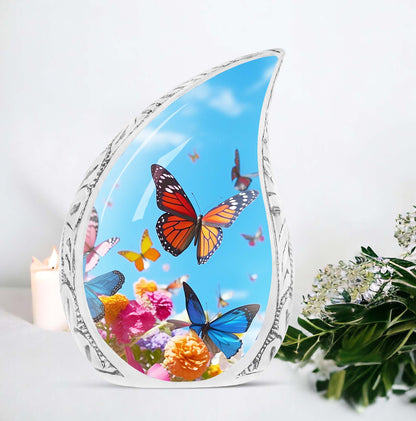 Classic 3-inch colorful butterfly urn