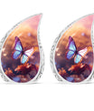 3-inch Classic Blue Butterflies Cremation Urn.