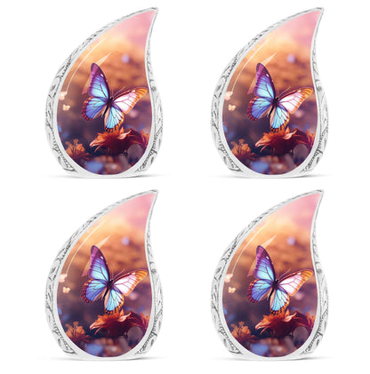 3-inch Classic Blue Butterflies Cremation Urn.
