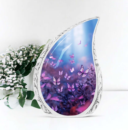 Large Purple Butterflies Urn for ashes