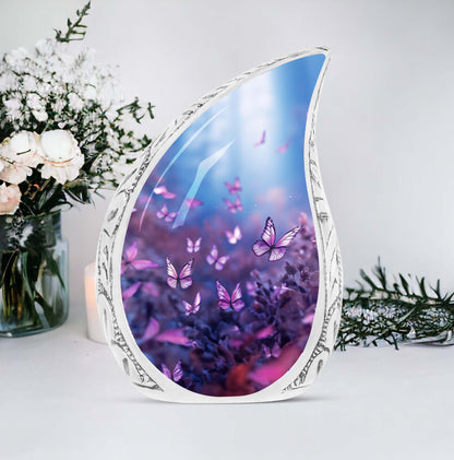 Large Purple Butterflies Urn for ashes