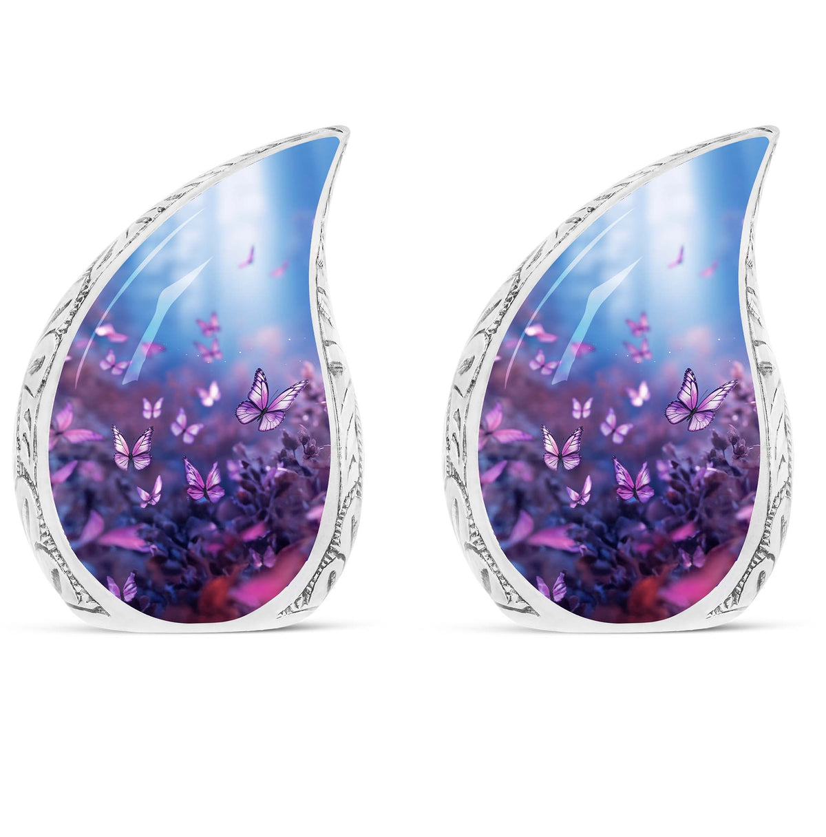 Large Purple Butterflies Urn for ashes
