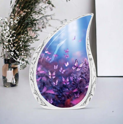 Large Purple Butterflies Urn for ashes
