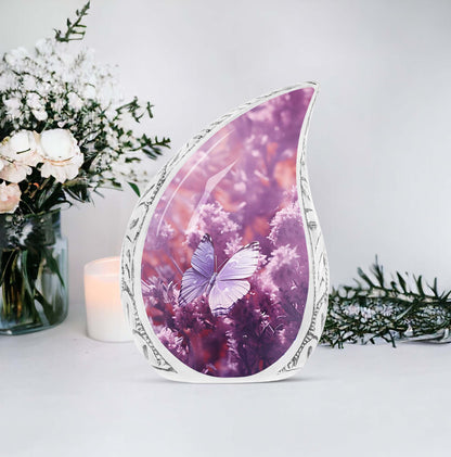Classic fantasy butterfly urn for human ashes.