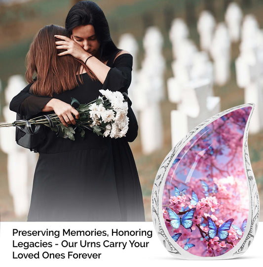 Personalized purple butterfly 3-inch classic urn for ashes.