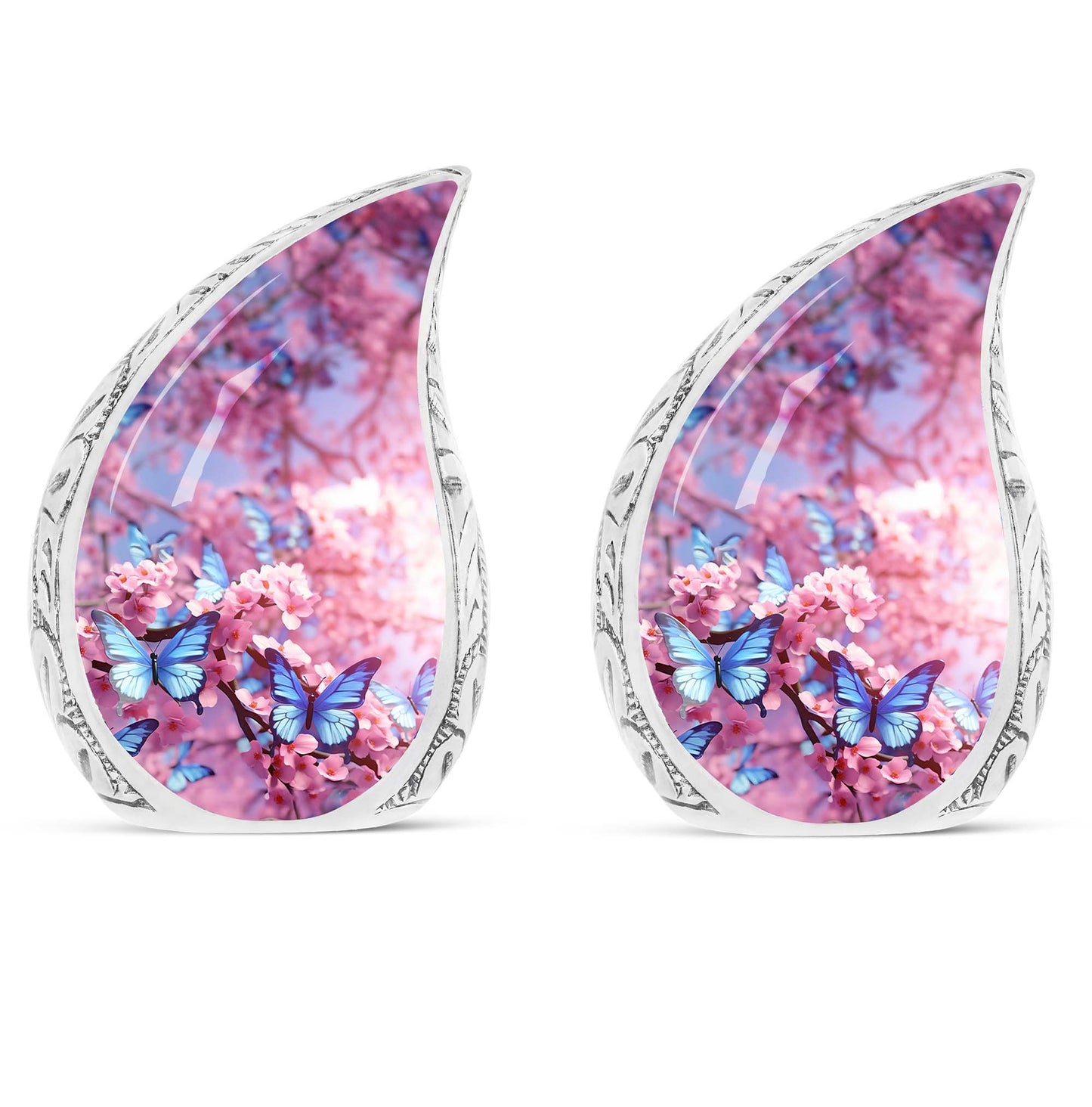 Personalized purple butterfly 3-inch classic urn for ashes.